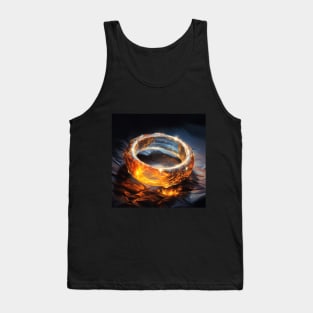 Golden fire ring on stone Tank Top